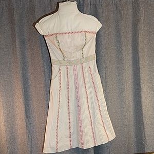 Zinc BoHo dress white, pink, green floral details